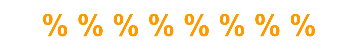 Mehrere orangefarbene Prozentzeichen als Hinweis auf Rabatt, Angebot oder Sale